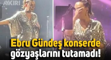 Ebru Gündeş sahnede gözyaşlarına boğuldu, konserine ara verdi