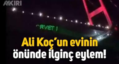Fenerbahçeli taraftarlardan Ali Koç'un evinin önünde eylem: Forvet istiyoruz yazısı yansıtıldı