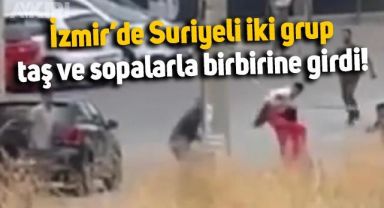 İzmir Buca'da Suriyeli iki grup taş ve sopalarla birbirine girdi