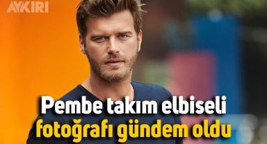 Kıvanç Tatlıtuğ'un pembe takım elbiseli fotoğrafı gündem oldu