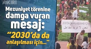 ODTÜ'deki mezuniyet töreninde açılan Arapça pankart dikkat çekti