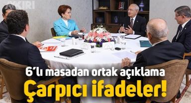 Saadet Partisi genel merkezinde toplanan 6'lı masanın genel başkanlarından ortak açıklama