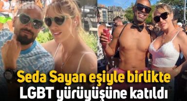 Seda Sayan, eşi Çağlar Ökten'le birlikte LGBT yürüyüşüne katıldı