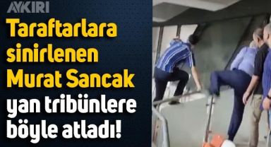 Adana Demirspor Başkanı Murat Sancak taraftara sinirlendi, yan tribünlere böyle atladı