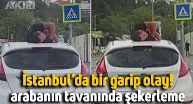 Arabasının tavanında uykuya dalan adam şaşkınlık yarattı