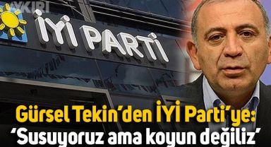 CHP'li Gürsel Tekin'den İYİ Parti'ye sert sözler: Susuyoruz ama koyun değiliz