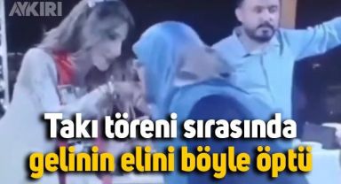 Damadın akrabası, düğünde gelinin elini böyle öptü