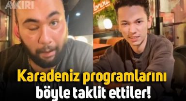 Gençlerin yerel Karadeniz programlarını taklit ettiği video viral oldu.