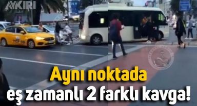 İstanbul Aksaray'da aynı noktada aynı anda başladı