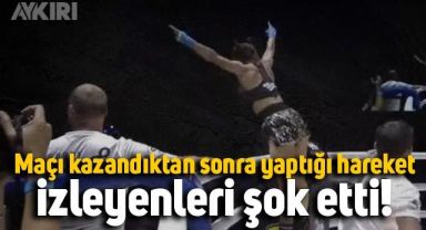 Maçı kazanan kadın sporcu galibiyetini soyunarak kutladı