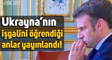 Macron'un Ukrayna işgalini öğrendiği anların görüntüsü yayınlandı