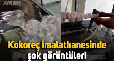 Manisa'daki kokoreç imalathanesinde kaydedilen görüntüler tartışma yarattı