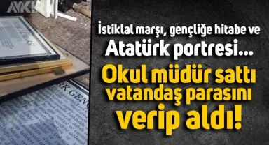 Okul müdürünün hurdacıya sattığı Atatürk portresi, ve gençliğe hitabeyi vatandaşlar geri aldı