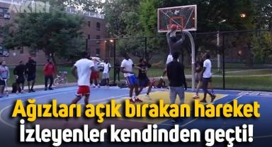Sokak basketbolunda ağızları açık bırakan hareket!