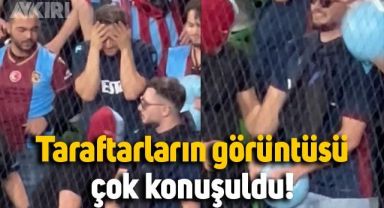 Trabzonspor taraftarlarının tribündeki görüntüsü çok konuşuldu