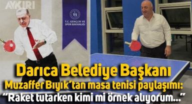 AKP'li Darıca Belediye Başkanı Muzaffer Bıyık'tan ilginç masa tenisi paylaşımı
