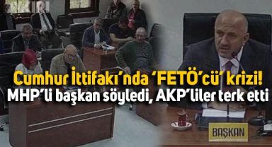 AKP'liler kendilerine 'FETÖ'cü' diyen MHP'li başkanın toplantısını terk etti
