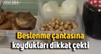 Anasınıfına giden oğluna hazırladığı beslenme çantası dikkat çekti