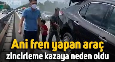 Aniden fren yapan aracın yol açtığı zincirleme trafik kazasının sonuçları