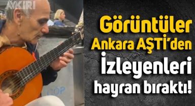 Ankara AŞTİ'de kaydedilen görüntüler izleyenleri hayran bıraktı: Akustik gitarla Metallica parçası çaldı