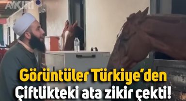 At çiftliğine giden cemaat mensubu, ata zikir çekti