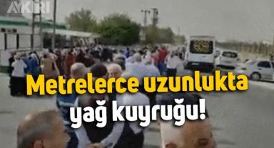 Batman'da metrelerce uzunlukta ayçiçek yağı kuyruğu