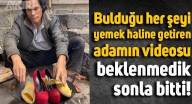 Bulduğu her şeyi yemek haline getiren adamın videosu beklenmedik sonla bitti