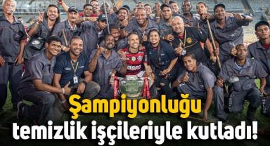 Diego Ribas şampiyonluk kupasını temizlik işçilerine armağan etti