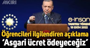 Erdoğan'dan öğrencileri ilgilendiren açıklama: Ödenen rakamı asgari ücret seviyesine çıkarıyoruz