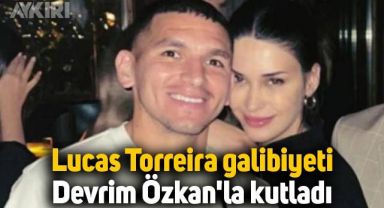 Galatasaray'ın yıldızı Lucas Torreira, galibiyeti Devrim Özkan ile kutladı