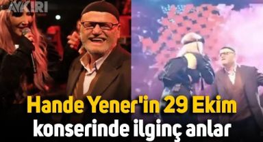 Hande Yener'in 29 Ekim konserinde ilginç anlar: Yaşlı hayranıyla sahnede dans etti