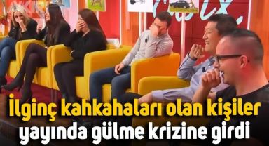 İlginç kahkahaları olan kişiler gülme krizine girince ortaya bu görüntüler çıktı