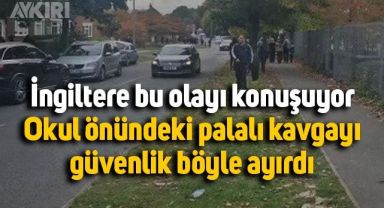 İngiltere bu olayı konuşuyor. Palalı kavgayı güvenlik böyle ayırdı