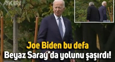Joe Biden bu kez Beyaz Saray'da yolunu şaşırdı, korumalar müdahale etti