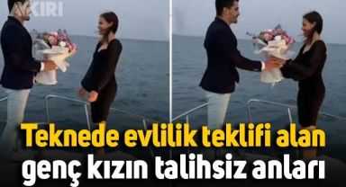 Lüks teknede evlilik teklifi alan genç kızın talihsiz anları