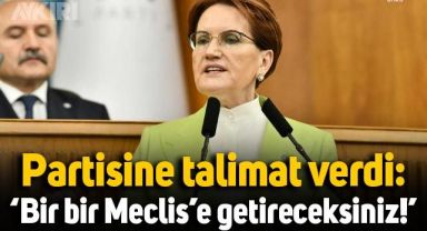 Meral Akşener'den partisine talimat: Bir bir Meclis'e getireceksiniz