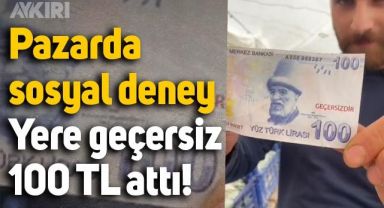 Pazarda yere attığı geçersiz 100 lira ile sosyal deney yaptı