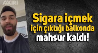 Sigara içmek için çıktığı balkonda mahsur kalan genci itfaiye kurtardı