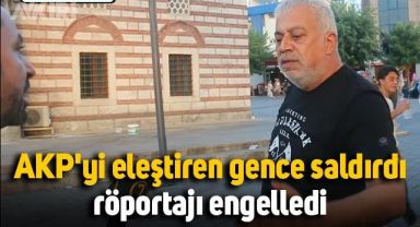 Sokak röportajında AKP'yi eleştiren gence saldırdı, röportajı engelledi: 