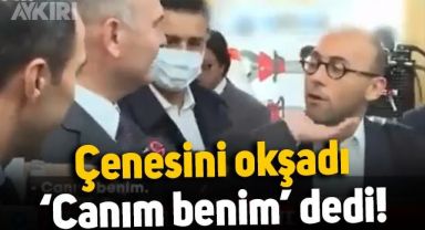 Süleyman Soylu, soru soran muhabirin çenesi okşayıp