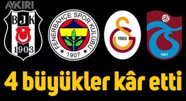Süper Lig'de 4 büyükler kâr etti: Zirvede Fenerbahçe yer aldı