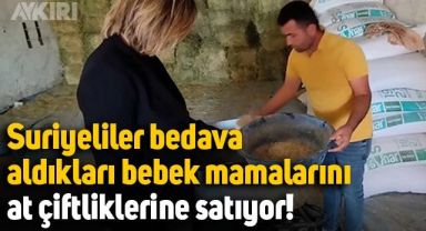 Suriyeleriler devletten bedavaya aldığı bebek mamalarını at çiftliklerine satıyor