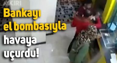 Tartışma yaşadı, bankayı el bombasıyla havaya uçurdu