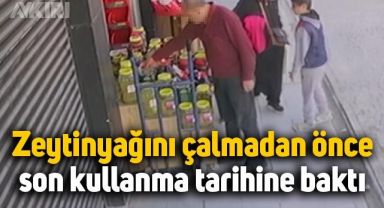 Zeytinyağını çalmadan önce son kullanma tarihine baktı