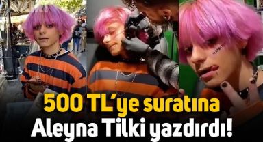Aleyna Tilki dövmesi yaptıran genç