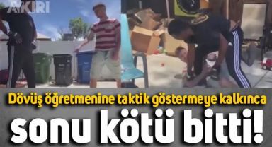 ABD'de dövüş kursunda öğretmene taktik göstermeye kalkan genç, kendini yerde buldu