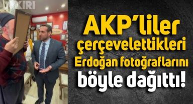 AKP'liler Rize'de Cumhurbaşkanı Erdoğan'ın çerçevelettikleri fotoğrafını dağıttı