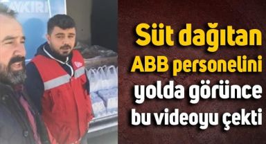 Ankara'da ABB personelinin süt dağıttığını gören vatandaş bu videoyu çekti