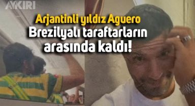 Arjantinli yıldız Aguero, Brezilyalı taraftarların arasında kaldı