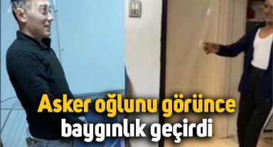 Askerden izinli gelen oğlunu gören baba baygınlık geçirdi
